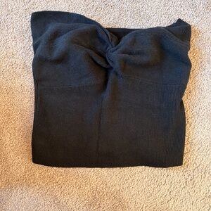 Black Knit Sweater with Knot Detail